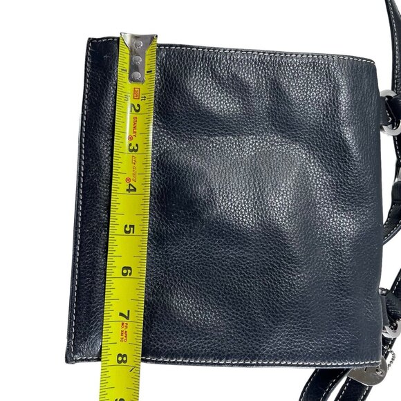 Vtg Tignanello Crossbody Bag Brown Pebbled Leather Purse Zip Magnet Stitching - Picture 8 of 11